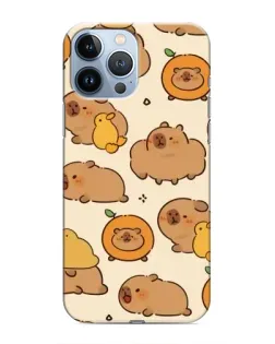 Чехол для iPhone 13 Pro с картинкой «Капибары с апельсинами»
