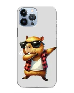 Чехол для iPhone 13 Pro с картинкой «Капибара рэпер даб»