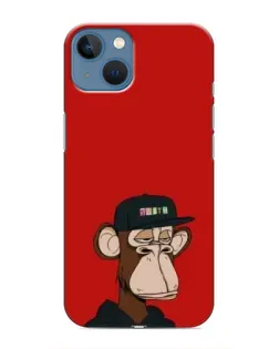 Чохол для iPhone 13 з картинкою «Bored Ape — червоний фон»