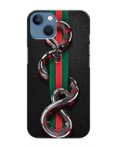 Чехол для iPhone 13 с картинкой «Gucci — змея на полосе» Чехол для iPhone 13 с картинкой «Gucci — змея на полосе»