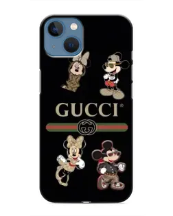 Чехол для iPhone 13 с картинкой «Gucci — герои Disney и монограмма»