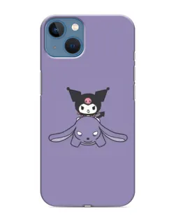 Чохол для iPhone 13 з картинкою «Kuromi на ліловому фоні»