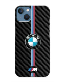 Чохол для iPhone 13 з картинкою «Емблема BMW та карбон»