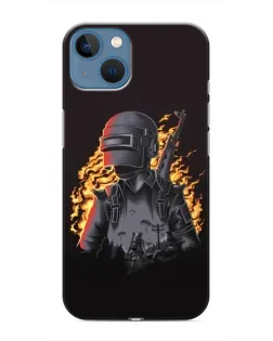 Чохол для iPhone 13 з картинкою «PUBG — вогняний силует»