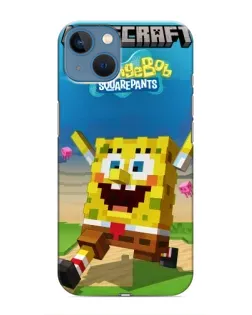 Чехол для iPhone 13 с картинкой «Губка Боб Minecraft»