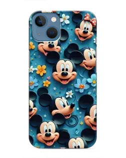 Чохол для iPhone 13 з картинкою «Паттерн Міккі та Мінні»