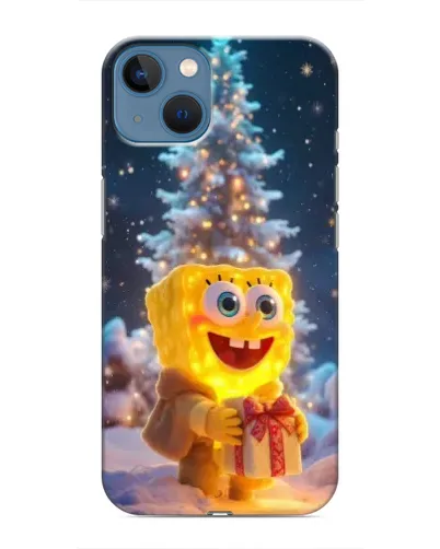 Чохол для iPhone 13 з картинкою «Різдвяний Спанч Боб»