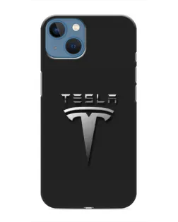 Чохол для iPhone 13 з картинкою «Сталевий логотип Tesla»