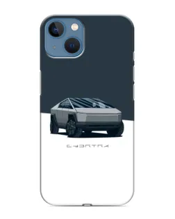 Чохол для iPhone 13 з картинкою «Сріблястий Cybertruck Tesla»
