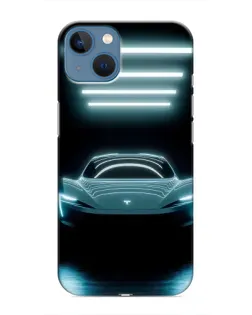 Чохол для iPhone 13 з картинкою «Tesla в неоні»