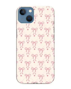 Чохол для iPhone 13 з картинкою «Рожеві бантики Coquette»