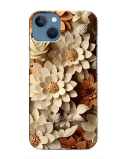 Чохол для iPhone 13 з картинкою «Бежевий флористичний декор»