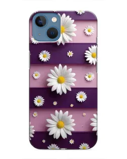 Чохол для iPhone 13 з картинкою «Ромашки на фіолетовому»
