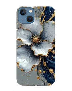 Чохол для iPhone 13 з картинкою «Біла квітка та золотий флюїд»