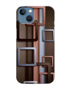 Чохол для iPhone 13 з картинкою «Коричневі об'ємні квадрати»