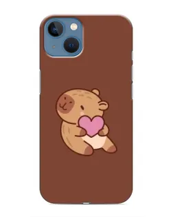 Чохол для iPhone 13 з картинкою «Капібара з серцем»