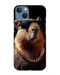 Чохол для iPhone 13 з картинкою «Капібара золотий ланцюг»