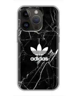 Чохол для iPhone 14 Pro Max з картинкою «Білий мармур Adidas»