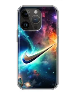 Чохол для iPhone 14 Pro Max з картинкою «Космічний Nike Swoosh»
