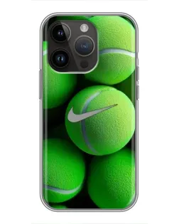 Чохол для iPhone 14 Pro Max з картинкою «Тенісні м'ячі Найк»