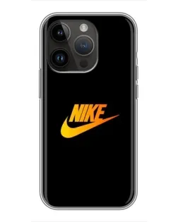 Чохол для iPhone 14 Pro Max з картинкою «Золотий логотип Nike»