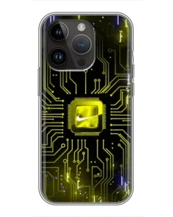 Чохол для iPhone 14 Pro Max з картинкою «Nike — золота іскра»