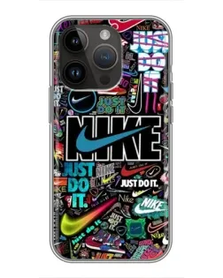 Чехол для iPhone 14 Pro Max с картинкой «Яркий коллаж Nike»