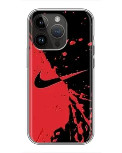 Чехол для iPhone 14 Pro Max с картинкой «Красные брызги Nike»
