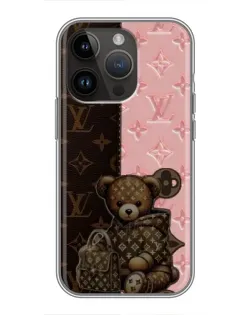 Чохол для iPhone 14 Pro Max з картинкою «Ведмедик у стилі LV»
