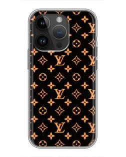 Чохол для iPhone 14 Pro Max з картинкою «Золота монограма LV»