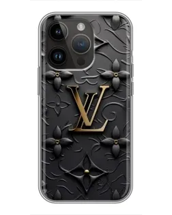 Чохол для iPhone 14 Pro Max з картинкою «Шкіряна текстура LV»