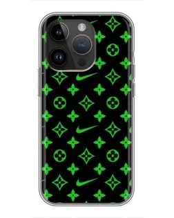 Чохол для iPhone 14 Pro Max з картинкою «Неоновий принт LV»