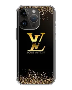 Чохол для iPhone 14 Pro Max з картинкою «LV — золоті іскри»