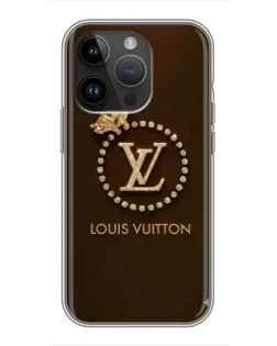Чохол для iPhone 14 Pro Max з картинкою «LV — золота печатка»