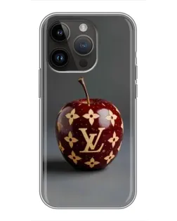 Чохол для iPhone 14 Pro Max з картинкою «Червоне яблуко LV»