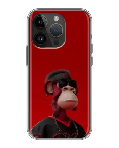 Чохол для iPhone 14 Pro Max з картинкою «Bored Ape в червоному»
