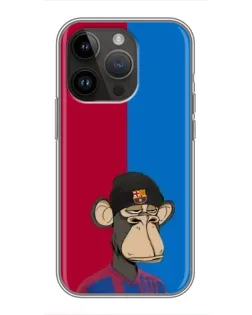 Чохол для iPhone 14 Pro Max з картинкою «Bored Ape — фанат Барси»