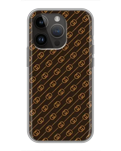 Чохол для iPhone 14 Pro Max з картинкою «Gucci — золоті діагоналі»