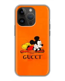 Чохол для iPhone 14 Pro Max з картинкою «Міккі Маус Gucci — помаранч»