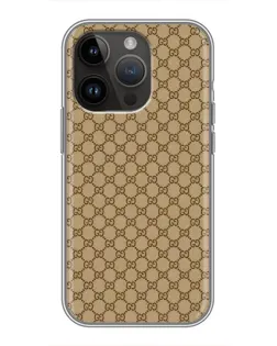 Чохол для iPhone 14 Pro Max з картинкою «Gucci — класичний беж»
