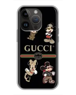 Чохол для iPhone 14 Pro Max з картинкою «Gucci — герої Disney та монограма»