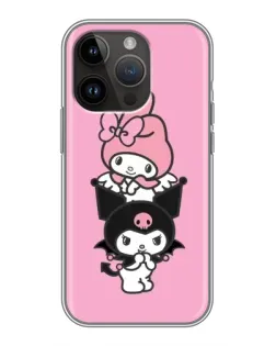 Чохол для iPhone 14 Pro Max з картинкою «Тріо My Melody та Kuromi»