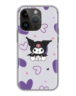 Чохол для iPhone 14 Pro Max з картинкою «Kuromi та лавандові серця»