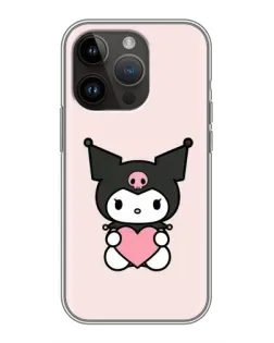 Чохол для iPhone 14 Pro Max з картинкою «Kuromi та серце»