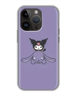 Чохол для iPhone 14 Pro Max з картинкою «Kuromi на ліловому фоні»