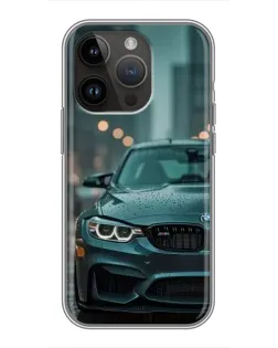 Чохол для iPhone 14 Pro Max з картинкою «BMW у вогнях міста»
