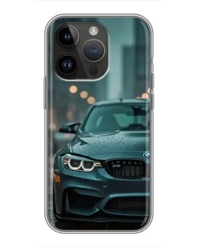 Чохол для iPhone 14 Pro Max з картинкою «BMW у вогнях міста»