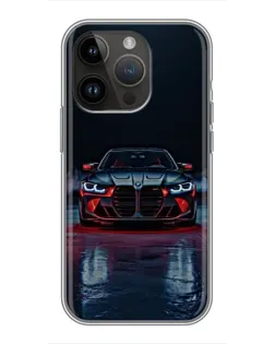 Чохол для iPhone 14 Pro Max з картинкою «BMW на мокрій дорозі»