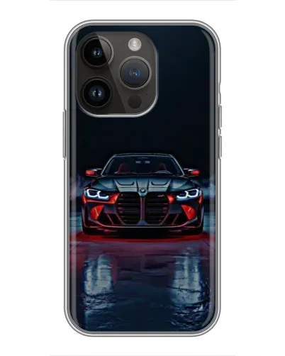 Чохол для iPhone 14 Pro Max з картинкою «BMW на мокрій дорозі»