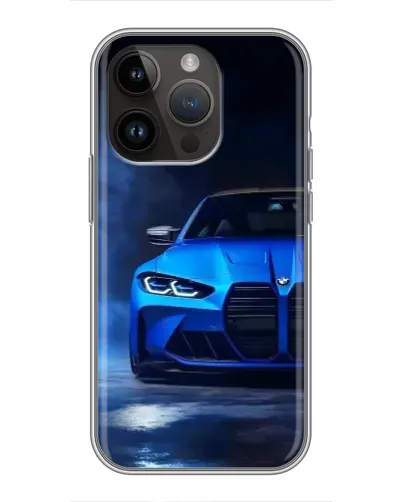 Чохол для iPhone 14 Pro Max з картинкою «Блакитна BMW M4»